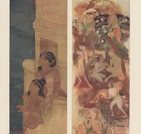 An illustration from Ajanta frescoes : being reproductions in colour and monochrome of frescoes in some of the caves at Ajanta after copies taken in the years 1909-1911 by Lady Herringham and her assistants (1915)