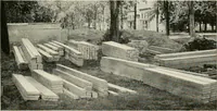 An illustration from Aladdin Manual of construction : containing practical methods covering every step necessary in the erection of Aladdin houses, barns, garages, etc. / prepared and illustrated by David S. Betcone (1918)
