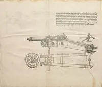 An illustration from Albertus Durerus Nurembergensis pictor huius aetatis celeberrimus, versus è Germanica lingua in Latinam, pictoribus, fabris aerariis ac lignariis, lapicidis, statuariis, & vniuersis demum qui circino, gnomone, libella, aut alioqui certa mensura opera sua examinant, propè necessarius, adeò exactè quatuor his suaru[m] Institutionum geometricarum libris, lineas, superficies & solida corpora tractauit, adhibitis designationibus ad eam rem accommodatissimis : denuo ad scripti exemplaris fidem omnia diligenter recognita, emendatius iam in lucem exeunt (1535)
