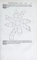 An illustration from Albertvs Dvrervs Nvrembergensis pictor hvivs aetatis celeberrimus, versus è Germanica lingua in Latinam : pictoribus, fabris aerariis ac lignariis, lapicidis, statuariis, & vniuersis demum qui circino, gnomone, libella, aut alioqui certa mensura opera sua examinant, propè necessarius, adeò exactè : quatuor his suaru[m] Institutionum geometricarum libris, lineas, superficies & solida corpora tractauit, adhibitis designationibus ad eam rem accommodatissimis : denuo ad scripti exemplaris fidem omnia diligenter recognita, emendatius iam in lucem exeunt (1535)