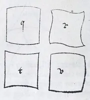 An illustration from Albertvs Dvrervs Nvrembergensis pictor hvivs aetatis celeberrimus, versus è Germanica lingua in Latinam : pictoribus, fabris aerariis ac lignariis, lapicidis, statuariis, & vniuersis demum qui circino, gnomone, libella, aut alioqui certa mensura opera sua examinant, propè necessarius, adeò exactè : quatuor his suaru[m] Institutionum geometricarum libris, lineas, superficies & solida corpora tractauit, adhibitis designationibus ad eam rem accommodatissimis : denuo ad scripti exemplaris fidem omnia diligenter recognita, emendatius iam in lucem exeunt (1535)