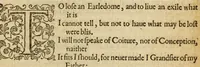 An illustration from Albions England : a continued historie of the same kingdome, from the originals of the first inhabitants thereof : with most the chiefe alterations and accidents theare hapning, vnto, and in the happie raigne of our now most gracious soueraigne, Queene Elizabeth : not barren in varietie of inuentiue and historicall intermixtures (1602)