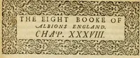 An illustration from Albions England : a continued historie of the same kingdome, from the originals of the first inhabitants thereof : with most the chiefe alterations and accidents theare hapning, vnto, and in the happie raigne of our now most gracious soueraigne, Queene Elizabeth : not barren in varietie of inuentiue and historicall intermixtures (1602)