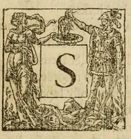 An illustration from Albions England : a continued historie of the same kingdome, from the originals of the first inhabitants thereof : with most the chiefe alterations and accidents theare hapning, vnto, and in the happie raigne of our now most gracious soueraigne, Queene Elizabeth : not barren in varietie of inuentiue and historicall intermixtures (1602)
