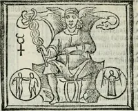 An illustration from Albumasar, De magnis [con]iunctionibus, anno[rum] reuolutio[n]ibus, ac eo[rum] profectionibus octo [con]tines tractatus (1515)