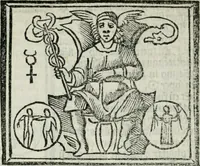 An illustration from Albumasar, De magnis [con]iunctionibus, anno[rum] reuolutio[n]ibus, ac eo[rum] profectionibus octo [con]tines tractatus (1515)