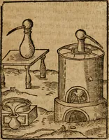An illustration from Alchimia nova, das ist, Die güldene Kunst selbst, oder, Aller Künsten Mutter : sampt dero heimlichen Secreten, vnzehlichen verborgenen Kindern vnd Früchten ... (1603)