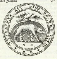 Picture 9 of 49 from Alexandri Donati e Societate Jesu, Roma vetus ac recens, utriusque aedificiis illustrata : in multis locis aucta, castigatior reddita, indice locupletissimo, & figuris aeneis illustrata (1695), leaf 195