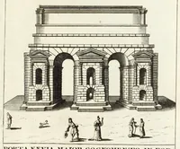 An illustration from Alexandri Donati e Societate Jesu, Roma vetus ac recens, utriusque aedificiis illustrata : in multis locis aucta, castigatior reddita, indice locupletissimo, & figuris aeneis illustrata (1695)