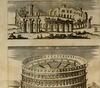 An illustration from Alexii Symmachi Mazochii metropolitanae ecclesiae campanae canonici theologi In mutilum Campani amphitheatri titulum aliasque nonnullas Campanas inscriptiones commentarius (1727)