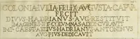 An illustration from Alexii Symmachi Mazochii metropolitanae ecclesiae campanae canonici theologi In mutilum Campani amphitheatri titulum aliasque nonnullas Campanas inscriptiones commentarius (1727)