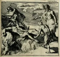 An illustration from Alle de werken van Lucianus den Samosatenser : nieuwlyks uit het Grieks vertaalt (1679)