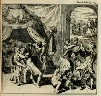 An illustration from Alle de werken van Lucianus den Samosatenser : nieuwlyks uit het Grieks vertaalt (1679)