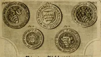 An illustration from Allgemeine Geschichte Würtenbergs und dessen angränzender Gebiethe und Gegenden, nach den merkwürdigsten Veränderungen in Staats-Kirchen und Burgerlichen Wesen : Alles mit nöthigen Documenten bewiesen und mit vielen Kupfern gezieret (1764)