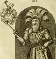An illustration from Allgemeine Geschichte Würtenbergs und dessen angränzender Gebiethe und Gegenden, nach den merkwürdigsten Veränderungen in Staats-Kirchen und Burgerlichen Wesen : Alles mit nöthigen Documenten bewiesen und mit vielen Kupfern gezieret (1764)