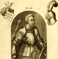 An illustration from Allgemeine Geschichte Würtenbergs und dessen angränzender Gebiethe und Gegenden, nach den merkwürdigsten Veränderungen in Staats-Kirchen und Burgerlichen Wesen : Alles mit nöthigen Documenten bewiesen und mit vielen Kupfern gezieret (1764)