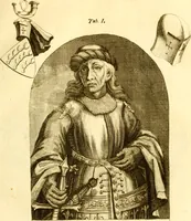 An illustration from Allgemeine Geschichte Würtenbergs und dessen angränzender Gebiethe und Gegenden, nach den merkwürdigsten Veränderungen in Staats-Kirchen und Burgerlichen Wesen : Alles mit nöthigen Documenten bewiesen und mit vielen Kupfern gezieret (1764)