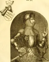 An illustration from Allgemeine Geschichte Würtenbergs und dessen angränzender Gebiethe und Gegenden, nach den merkwürdigsten Veränderungen in Staats-Kirchen und Burgerlichen Wesen : Alles mit nöthigen Documenten bewiesen und mit vielen Kupfern gezieret (1764)