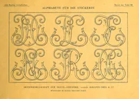An illustration from Alphabete für die Stickerin; Buchstaben, Monogramme, Ziffern und Ornamente, nach gezählten Fäden zu sticken und Muster mit Bausen für Weiss-Stickerei (1900)