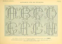 An illustration from Alphabete für die Stickerin; Buchstaben, Monogramme, Ziffern und Ornamente, nach gezählten Fäden zu sticken und Muster mit Bausen für Weiss-Stickerei (1900)