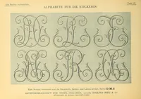 Picture 2 of 8 from Alphabete für die Stickerin; Buchstaben, Monogramme, Ziffern und Ornamente, nach gezählten Fäden zu sticken und Muster mit Bausen für Weiss-Stickerei (1900), leaf 94