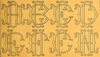 An illustration from Alphabete für die Stickerin; Buchstaben, Monogramme, Ziffern und Ornamente, nach gezählten Fäden zu sticken und Muster mit Bausen für Weiss-Stickerei (1900)