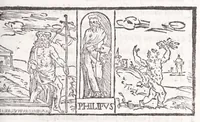 Picture 8 of 19 from Ambrosii Novidii Fracci Ferentinatis Sacrorum fastorum libri XII : cum romanis consuetudinibus per totum annũ, suisq[ue] causis, ac stellis, et numinũ nostrorum introductionibus : adhibitis XII. mensibvs, XII. apost. tutelis, rebus gestis, necnõ figuris, ac fabulis ad rẽ faciẽtibus, à suis tenebris ad lucẽ, idest Christum, reductis : opus sane sic post natalẽ domini à nullo antea scriptum aut editum (1547), leaf 113