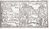 Picture 14 of 19 from Ambrosii Novidii Fracci Ferentinatis Sacrorum fastorum libri XII : cum romanis consuetudinibus per totum annũ, suisq[ue] causis, ac stellis, et numinũ nostrorum introductionibus : adhibitis XII. mensibvs, XII. apost. tutelis, rebus gestis, necnõ figuris, ac fabulis ad rẽ faciẽtibus, à suis tenebris ad lucẽ, idest Christum, reductis : opus sane sic post natalẽ domini à nullo antea scriptum aut editum (1547), leaf 255