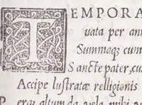 An illustration from Ambrosii Novidii Fracci Ferentinatis Sacrorum fastorum libri XII : cum romanis consuetudinibus per totum annũ, suisq[ue] causis, ac stellis, et numinũ nostrorum introductionibus : adhibitis XII. mensibvs, XII. apost. tutelis, rebus gestis, necnõ figuris, ac fabulis ad rẽ faciẽtibus, à suis tenebris ad lucẽ, idest Christum, reductis : opus sane sic post natalẽ domini à nullo antea scriptum aut editum (1547)