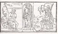 Picture 7 of 19 from Ambrosii Novidii Fracci Ferentinatis Sacrorum fastorum libri XII : cum romanis consuetudinibus per totum annũ, suisq[ue] causis, ac stellis, et numinũ nostrorum introductionibus : adhibitis XII. mensibvs, XII. apost. tutelis, rebus gestis, necnõ figuris, ac fabulis ad rẽ faciẽtibus, à suis tenebris ad lucẽ, idest Christum, reductis : opus sane sic post natalẽ domini à nullo antea scriptum aut editum (1547), leaf 87