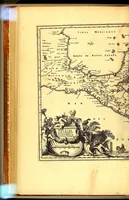 An illustration from America: being an accurate description of the Nevv VVorld; : containing the original of the inhabitants; the remarkable voyages thither: the conquest of the vast empires of Mexico and Peru, their ancient and later vvars. With their several plantations, many, and rich islands; their cities, fortresses, towns, temples, mountains, and rivers: their habits, customs, manners, and religions; their peculiar plants, beasts, birds, and serpents. (1670)