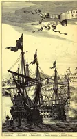 An illustration from America: being an accurate description of the Nevv VVorld; : containing the original of the inhabitants; the remarkable voyages thither: the conquest of the vast empires of Mexico and Peru, their ancient and later vvars. With their several plantations, many, and rich islands; their cities, fortresses, towns, temples, mountains, and rivers: their habits, customs, manners, and religions; their peculiar plants, beasts, birds, and serpents. (1670)