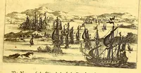 An illustration from America: being an accurate description of the Nevv VVorld; : containing the original of the inhabitants; the remarkable voyages thither: the conquest of the vast empires of Mexico and Peru, their ancient and later vvars. With their several plantations, many, and rich islands; their cities, fortresses, towns, temples, mountains, and rivers: their habits, customs, manners, and religions; their peculiar plants, beasts, birds, and serpents. (1670)