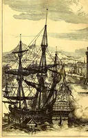 An illustration from America: being the latest, and most accurate description of the Nevv VVorld; : containing the original of the inhabitants, and the remarkable voyages thither. The conquest of the vast empires of Mexico and Peru, and other large provinces and territories, with the several European plantations in those parts. Also their cities, fortresses, towns, temples, mountains, and rivers. Their habits, customs, manners, and religions. Their plants, beasts, birds, and serpents. With an appendix, containing, besides several other considerable additions, a brief survey of what hath been discover'd of the unknown South-Land and the Arctick region. (1671)