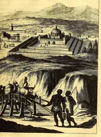 An illustration from America: being the latest, and most accurate description of the Nevv VVorld; : containing the original of the inhabitants, and the remarkable voyages thither. The conquest of the vast empires of Mexico and Peru, and other large provinces and territories, with the several European plantations in those parts. Also their cities, fortresses, towns, temples, mountains, and rivers. Their habits, customs, manners, and religions. Their plants, beasts, birds, and serpents. With an appendix, containing, besides several other considerable additions, a brief survey of what hath been discover'd of the unknown South-Land and the Arctick region. (1671)