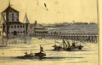 An illustration from America: being the latest, and most accurate description of the Nevv VVorld; : containing the original of the inhabitants, and the remarkable voyages thither. The conquest of the vast empires of Mexico and Peru, and other large provinces and territories, with the several European plantations in those parts. Also their cities, fortresses, towns, temples, mountains, and rivers. Their habits, customs, manners, and religions. Their plants, beasts, birds, and serpents. With an appendix, containing, besides several other considerable additions, a brief survey of what hath been discover'd of the unknown South-Land and the Arctick region. (1671)