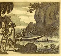 Picture 10 of 69 from America: being the latest, and most accurate description of the Nevv VVorld; : containing the original of the inhabitants, and the remarkable voyages thither. The conquest of the vast empires of Mexico and Peru, and other large provinces and territories, with the several European plantations in those parts. Also their cities, fortresses, towns, temples, mountains, and rivers. Their habits, customs, manners, and religions. Their plants, beasts, birds, and serpents. With an appendix, containing, besides several other considerable additions, a brief survey of what hath been discover'd of the unknown South-Land and the Arctick region. (1671), leaf 137