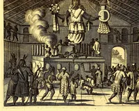 Picture 15 of 69 from America: being the latest, and most accurate description of the Nevv VVorld; : containing the original of the inhabitants, and the remarkable voyages thither. The conquest of the vast empires of Mexico and Peru, and other large provinces and territories, with the several European plantations in those parts. Also their cities, fortresses, towns, temples, mountains, and rivers. Their habits, customs, manners, and religions. Their plants, beasts, birds, and serpents. With an appendix, containing, besides several other considerable additions, a brief survey of what hath been discover'd of the unknown South-Land and the Arctick region. (1671), leaf 238