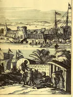 Picture 18 of 69 from America: being the latest, and most accurate description of the Nevv VVorld; : containing the original of the inhabitants, and the remarkable voyages thither. The conquest of the vast empires of Mexico and Peru, and other large provinces and territories, with the several European plantations in those parts. Also their cities, fortresses, towns, temples, mountains, and rivers. Their habits, customs, manners, and religions. Their plants, beasts, birds, and serpents. With an appendix, containing, besides several other considerable additions, a brief survey of what hath been discover'd of the unknown South-Land and the Arctick region. (1671), leaf 267