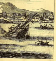 Picture 20 of 69 from America: being the latest, and most accurate description of the Nevv VVorld; : containing the original of the inhabitants, and the remarkable voyages thither. The conquest of the vast empires of Mexico and Peru, and other large provinces and territories, with the several European plantations in those parts. Also their cities, fortresses, towns, temples, mountains, and rivers. Their habits, customs, manners, and religions. Their plants, beasts, birds, and serpents. With an appendix, containing, besides several other considerable additions, a brief survey of what hath been discover'd of the unknown South-Land and the Arctick region. (1671), leaf 279