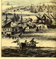 Picture 39 of 69 from America: being the latest, and most accurate description of the Nevv VVorld; : containing the original of the inhabitants, and the remarkable voyages thither. The conquest of the vast empires of Mexico and Peru, and other large provinces and territories, with the several European plantations in those parts. Also their cities, fortresses, towns, temples, mountains, and rivers. Their habits, customs, manners, and religions. Their plants, beasts, birds, and serpents. With an appendix, containing, besides several other considerable additions, a brief survey of what hath been discover'd of the unknown South-Land and the Arctick region. (1671), leaf 506