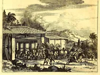 Picture 52 of 69 from America: being the latest, and most accurate description of the Nevv VVorld; : containing the original of the inhabitants, and the remarkable voyages thither. The conquest of the vast empires of Mexico and Peru, and other large provinces and territories, with the several European plantations in those parts. Also their cities, fortresses, towns, temples, mountains, and rivers. Their habits, customs, manners, and religions. Their plants, beasts, birds, and serpents. With an appendix, containing, besides several other considerable additions, a brief survey of what hath been discover'd of the unknown South-Land and the Arctick region. (1671), leaf 638