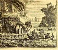 Picture 5 of 69 from America: being the latest, and most accurate description of the Nevv VVorld; : containing the original of the inhabitants, and the remarkable voyages thither. The conquest of the vast empires of Mexico and Peru, and other large provinces and territories, with the several European plantations in those parts. Also their cities, fortresses, towns, temples, mountains, and rivers. Their habits, customs, manners, and religions. Their plants, beasts, birds, and serpents. With an appendix, containing, besides several other considerable additions, a brief survey of what hath been discover'd of the unknown South-Land and the Arctick region. (1671), leaf 67