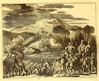 Picture 58 of 69 from America: being the latest, and most accurate description of the Nevv VVorld; : containing the original of the inhabitants, and the remarkable voyages thither. The conquest of the vast empires of Mexico and Peru, and other large provinces and territories, with the several European plantations in those parts. Also their cities, fortresses, towns, temples, mountains, and rivers. Their habits, customs, manners, and religions. Their plants, beasts, birds, and serpents. With an appendix, containing, besides several other considerable additions, a brief survey of what hath been discover'd of the unknown South-Land and the Arctick region. (1671), leaf 728
