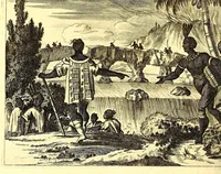 Picture 31 of 46 from America: being the latest, and most accurate description of the Nevv VVorld; : containing the original of the inhabitants, and the remarkable voyages thither. The conquest of the vast empires of Mexico and Peru, and other large provinces and territories, with the several European plantations in those parts. Also their cities, fortresses, towns, temples, mountains, and rivers. Their habits, customs, manners, and religions. Their plants, beasts, birds, and serpents. With an appendix, containing, besides several other considerable additions, a brief survey of what hath been discover'd of the unknown South-Land and the Arctick region. (1671), leaf 580