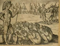 Picture 74 of 135 from America, das ist, Erfindung vnd Offenbahrung der Newen Welt : deroselbigen Völcker, Gestalt, Sitten, Gebräuch, Policey vnd Gottesdienst (1617), leaf 140