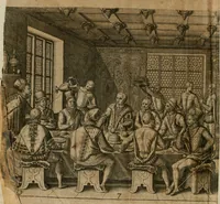 Picture 7 of 135 from America, das ist, Erfindung vnd Offenbahrung der Newen Welt : deroselbigen Völcker, Gestalt, Sitten, Gebräuch, Policey vnd Gottesdienst (1617), leaf 15