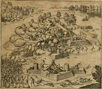 Picture 77 of 135 from America, das ist, Erfindung vnd Offenbahrung der Newen Welt : deroselbigen Völcker, Gestalt, Sitten, Gebräuch, Policey vnd Gottesdienst (1617), leaf 152