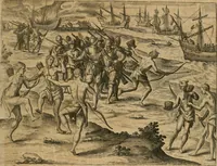 Picture 79 of 135 from America, das ist, Erfindung vnd Offenbahrung der Newen Welt : deroselbigen Völcker, Gestalt, Sitten, Gebräuch, Policey vnd Gottesdienst (1617), leaf 158