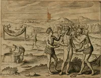 Picture 97 of 135 from America, das ist, Erfindung vnd Offenbahrung der Newen Welt : deroselbigen Völcker, Gestalt, Sitten, Gebräuch, Policey vnd Gottesdienst (1617), leaf 203
